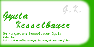 gyula kesselbauer business card